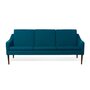 Warm Nordic Mr. Olsen Sofa 3 Seater with Walnut Oiled Oak - Dark turqouise