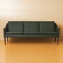 Warm Nordic Mr. Olsen Sofa 3 Seater with Walnut Oiled Oak - Pickle green leather
