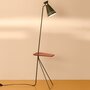 Warm Nordic Cone Floor Lamp with Table - Pine green
