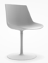MDF Italia Flow Chair Colour - Stuhl mit Tellerfuss - Weiss-Matt-Lackiert-Weiss-Matt-Lackiert