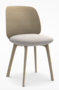 MDF Italia Universal Chair - Stuhl mit Sitzpolsterung - Bleicheiche-Parigi-01-Weiss-Beige - Teller Weiss