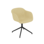 Muuto Fiber Armchair Swivel Base With Return - Light Yellow / Clara 423/Anthracite Black