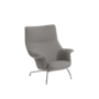 Muuto Doze Lounge Chair Grey / Re-Wool 128/Chrome