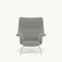 Muuto Doze Lounge Chair Grey / Re-Wool 128/Chrome