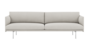 Muuto Outline Studio Sofa: Polished Aluminum Base - Hallingdal 113
