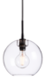BELID GLORIA PENDANT Ø260 - black/clear glass