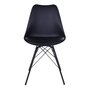 House N Oslo Dining Chair Black legs - Black velvet