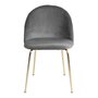 House N Geneve Dining Chair with Brass Legs - grey velvet