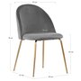 House N Geneve Dining Chair with Brass Legs - grey velvet