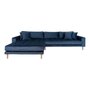 House N Lido Lounge Sofa Left Facing Dark Blue Velvet
