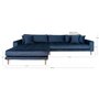 House N Lido Lounge Sofa Left Facing Dark Blue Velvet