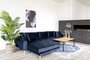 House N Lido Lounge Sofa Left Facing Dark Blue Velvet