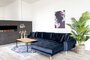 House N Lido Lounge Sofa Right Facing Dark Blue Velvet