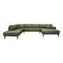 House N Lido U-Sofa Open End Right Facing Olive Green Fabric HN1020