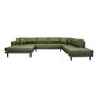 House N Lido U-Sofa Open End Left Facing Olive Green Fabric HN1020