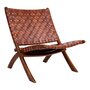 House N Perugia Folding Chair - Brown Leather