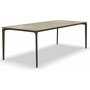 Fast AllSize Tisch mit Platte aus Feinsteinzug, Hazel - Dunkelbraun
