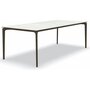 Fast AllSize Tisch mit Platte aus Feinsteinzug, Snow-Dunkelbraun