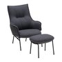 Wendelbo Aloe high back chair - Loungesessel - Black powder coated steel - Monta col. 08