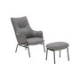 Wendelbo Aloe stool - Hocker mit Sitzpolster - Black powder coated steel - Monta col. 06