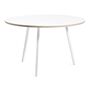 HAY Loop Stand Table Round Ø: 120 cm / H: 74 cm , Laminat Weiss, Stahl pulverbeschichtet weiss