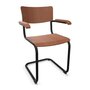 Thonet S 43 Klassik - Tiefschwarz (RAL 9005) pulverbeschichtet - Buche Kirschbaum (TP 44) gebeizt I