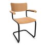 Thonet S 43 Klassik - Tiefschwarz (RAL 9005) pulverbeschichtet - Buche Natur (TP 17) gebeizt I