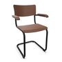 Thonet S 43 Klassik - Tiefschwarz (RAL 9005) pulverbeschichtet - Buche Nussbaum (TP 24) gebeizt I