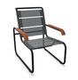 Thonet S 35 N Thonet All Seasons | Freischwinger- ThonetProtect warmgrau (TS 3005), Gewebe schwarz