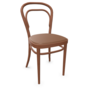 Thonet 214 P | Bugholzstuhl - LEDER I - Nero 622 - Buche Kirschbaum (TP 44)