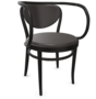 Thonet 209 P | Bugholzstuhl mit Armlehnen - LEDER I - Nero 622 - Buche Schwarz (TP 29)