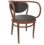 Thonet 209 P | Bugholzstuhl mit Armlehnen - LEDER I - Nero 622 - Buche Kirschbaum (TP 44)