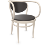Thonet 209 P | Bugholzstuhl mit Armlehnen - LEDER I - Nero 622 - Buche Weiß (TP 200)