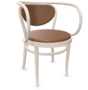 Thonet 209 P | Bugholzstuhl mit Armlehnen - LEDER I - New Cognac 680 - Buche Weiß (TP 200)