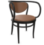Thonet 209 P | Bugholzstuhl mit Armlehnen - LEDER I - New Cognac 680 - Buche Schwarz (TP 29)