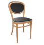 Thonet 215 P | Bugholzstuhl - Buche Natur (TP 17) - LEDER I - Nero 622