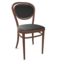 Thonet 215 P | Bugholzstuhl - Buche Nussbaum (TP 24) - LEDER I - Nero 622
