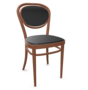 Thonet 215 P | Bugholzstuhl - Buche Kirschbaum (TP 44) - LEDER I - Nero 622