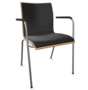 Thonet S 166 PF-Buche Natur (TP 17) gebeizt I-LEDER I - Nero 622