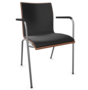 Thonet S 166 PF-Buche Kirschbaum (TP 44) gebeizt I-LEDER I - Nero 622