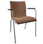 Thonet S 166 PF-Buche Schwarz (TP 29) gebeizt I-LEDER I - New Cognac 680