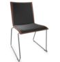 Thonet S 182 PST-Buche Nussbaum (TP 24) gebeizt I-LEDER I - Nero 622