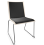 Thonet S 182 PST-Buche Weiß (TP 200) lasiert gebeizt II-LEDER I - Nero 622