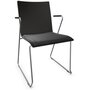 Thonet S 182 SPFST | Stahldrahtstuhl mit Armlehnen - Buche Schwarz (TP 29) - LEDER I - Nero 622