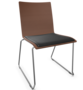 Thonet S 182 SPST | Stahldrahtstuhl - Buche Nussbaum (TP 24) - LEDER I - Nero 622