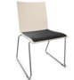 Thonet S 182 SPST | Stahldrahtstuhl - Buche Weiß (TP 200) - LEDER I - Nero 622