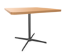 Edelstahloptik - 90 x 90 cm, Ecken gerundet (R = 60 mm) - Buche natur (TP 17) - Tischkante gerade