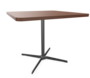 Edelstahloptik - 90 x 90 cm, Ecken gerundet (R = 60 mm) - Buche nussbaum (TP 24) gebeizt - Tischkante gerade