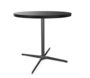 Edelstahloptik - Durchmesser 80 cm - Buche schwarz (TP 29) gebeizt - Tischkante gerade