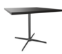 Edelstahloptik - 90 x 90 cm - Buche schwarz (TP 29) gebeizt - Tischkante gerade